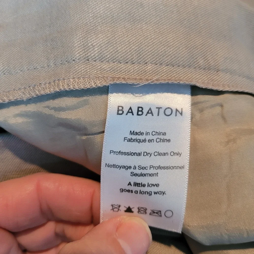 Babaton Women's‎ Beige Linen Blend Pleated Trousers Pull On Pants Coastal Size 6